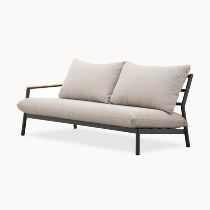 Monti Aluminium Wood Corner Sofa Lounging Set in Graphite Grey