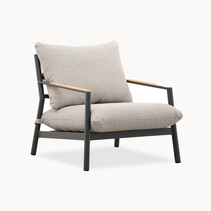 Monti Aluminium Wood 3 Piece Lounging Set in Graphite Grey