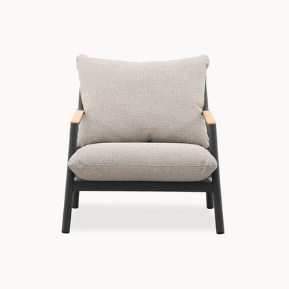 Monti Aluminium Wood 5 Piece Lounging Set in Graphite Grey