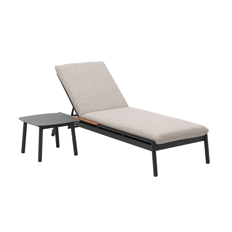 Monti Aluminium Wood Sun Lounger in Graphite Grey