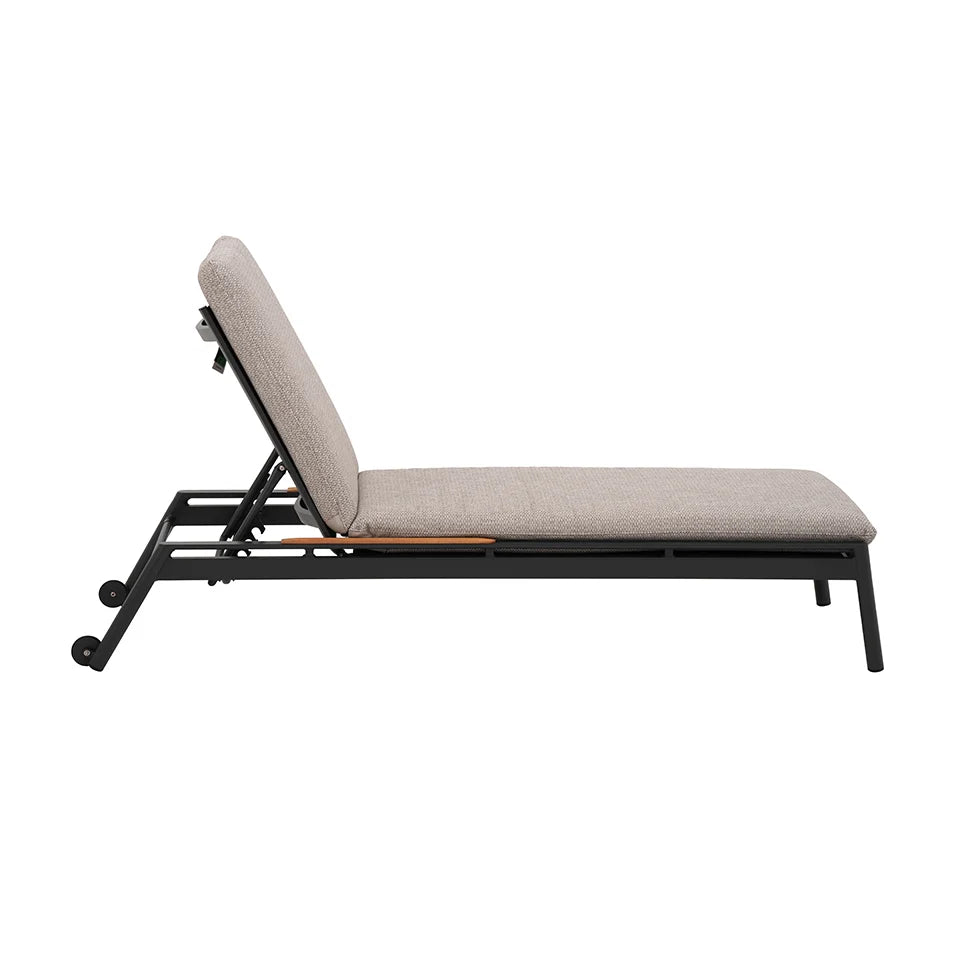 Monti Aluminium Wood Sun Lounger in Graphite Grey