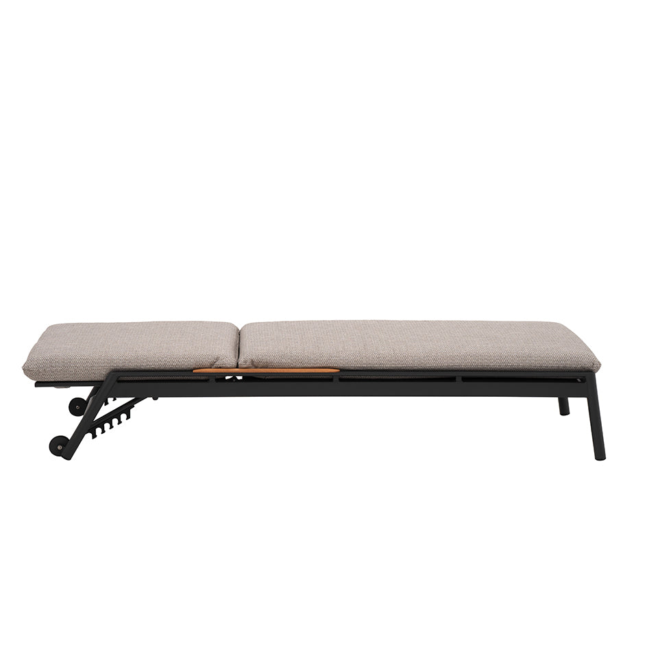 Monti Aluminium Wood Sun Lounger in Graphite Grey