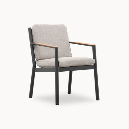 Monti 8 Seat Aluminium Wood Dining Set - Rectangular Table in Graphite Grey