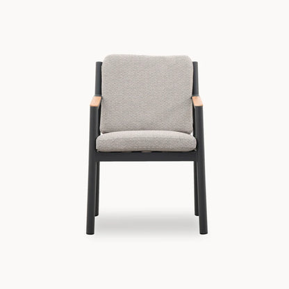 Monti 8 Seat Aluminium Wood Dining Set - Rectangular Table in Graphite Grey
