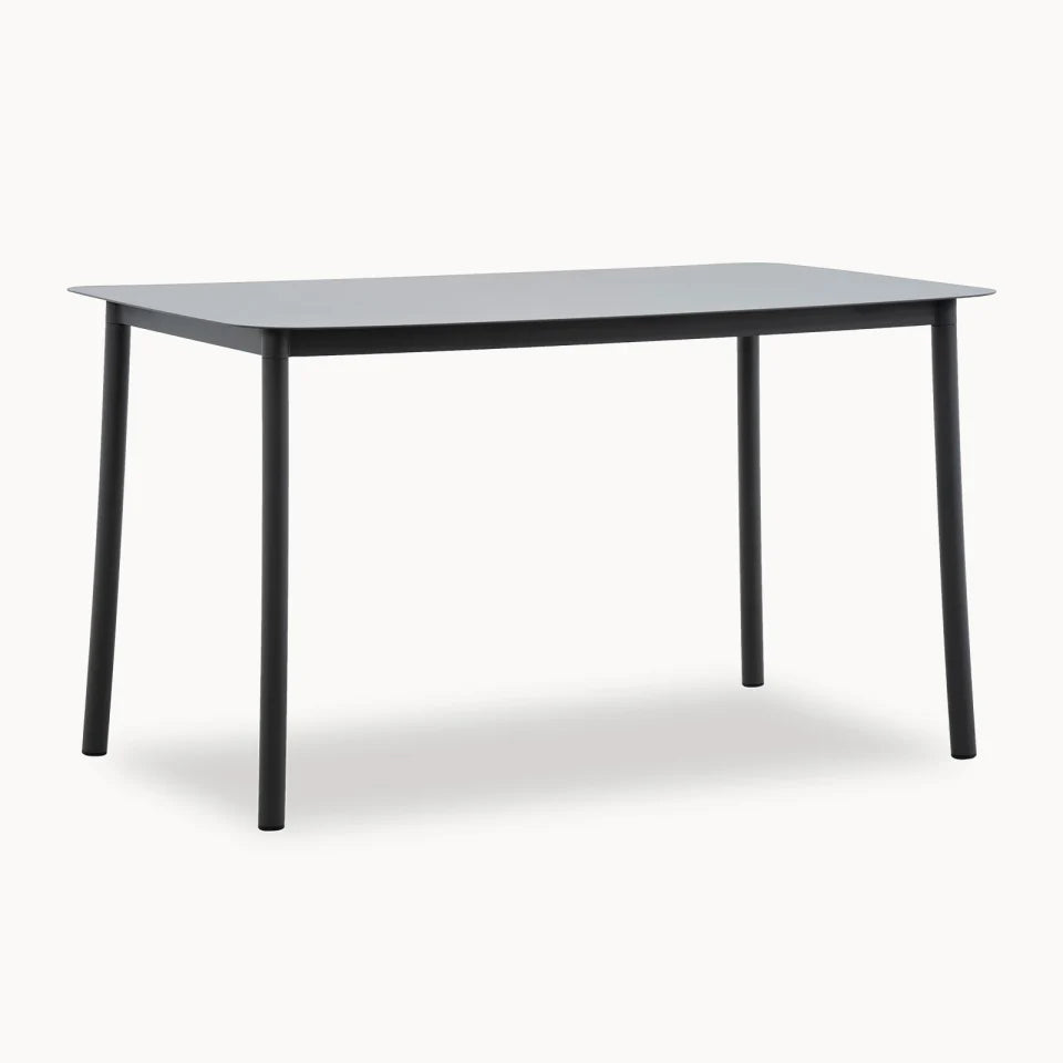 Monti 6 Seat Aluminium Wood High Dining Set - Rectangular Table in Graphite Grey