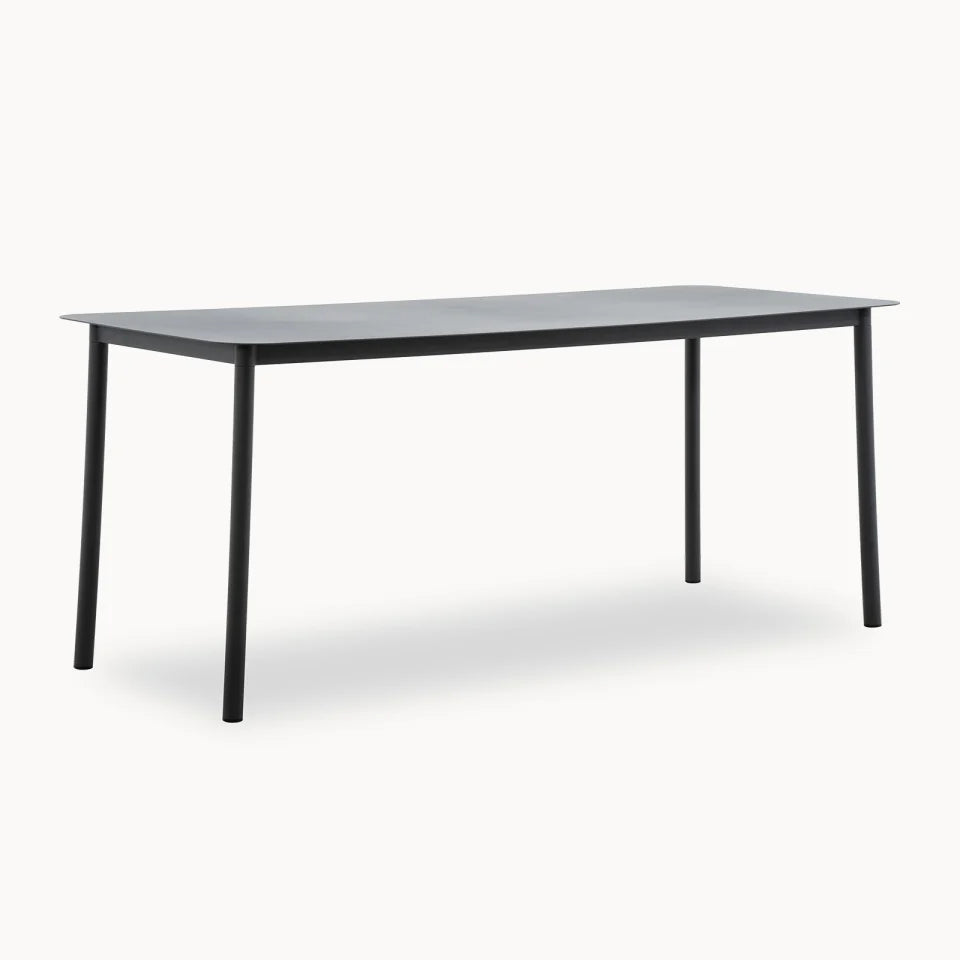 Monti 8 Seat Aluminium Wood High Dining Set - Rectangular Table in Graphite Grey