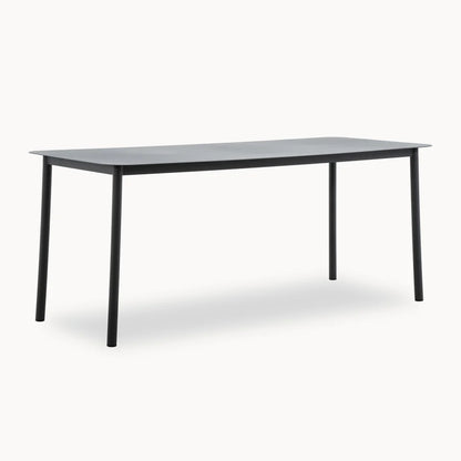 Monti 8 Seat Aluminium Wood High Dining Set - Rectangular Table in Graphite Grey