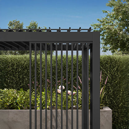 Classic Aluminium Metal Pergola in Graphite Grey - 4.0m x 3.0m Free Standing