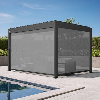 Classic Aluminium Metal Pergola in Graphite Grey - 4.0m x 3.0m Free Standing