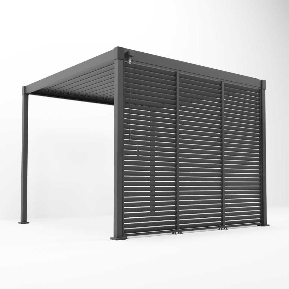 Proteus Lite Metal Louvre Side Panel - 1.0m x Single Panel in Graphite Grey