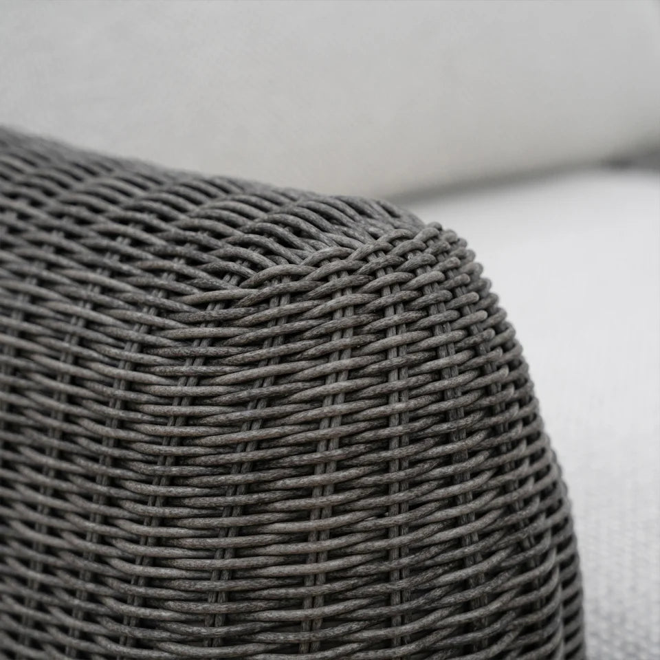 Brodie Rattan Corner Sofa Lounging Set in Harbour Grey