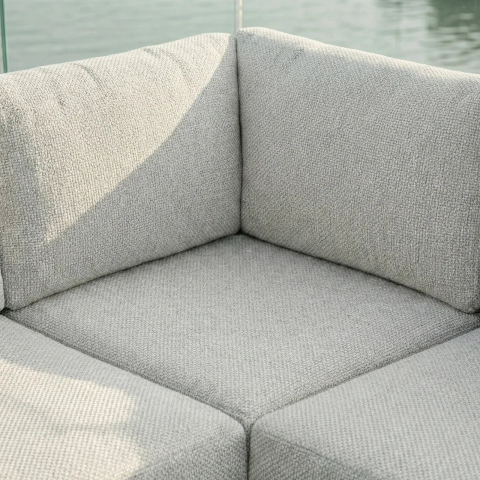 Brodie Rattan Large Corner Sofa Lounging Set in Harbour Grey