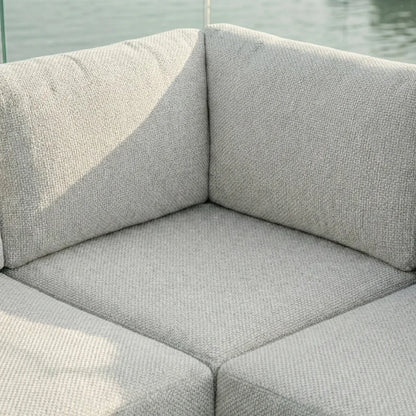 Brodie Rattan Large Corner Sofa Lounging Set in Harbour Grey