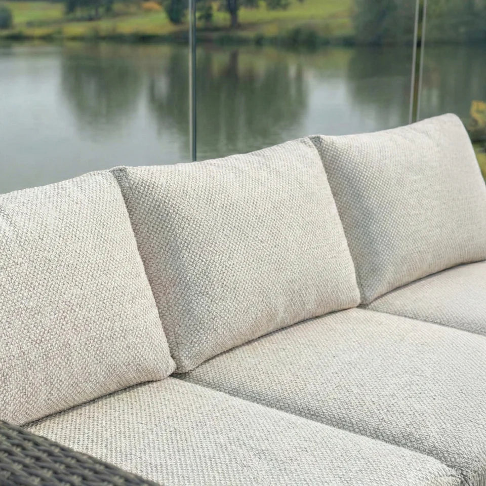 Brodie Rattan 3 Seater Sofa Suite Lounging Set in Harbour Grey