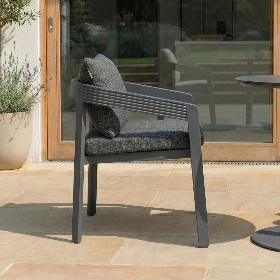 Millie 2 Seat Round Aluminium Bistro Set in Graphite Grey