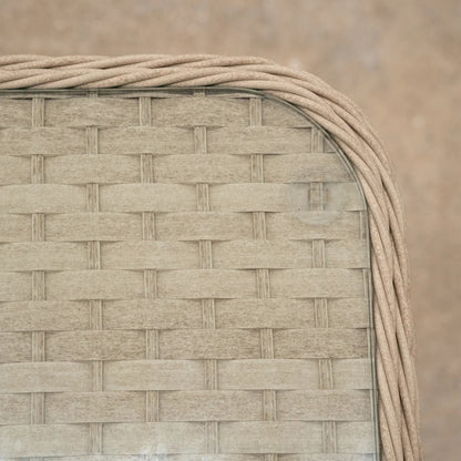 Audrey Rattan Sun Lounger Set of 2 and Side Table in Sahara