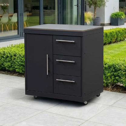 Riley Outdoor Kitchen Cupboard &amp; Drawer Modular Unit - Graphite Grey