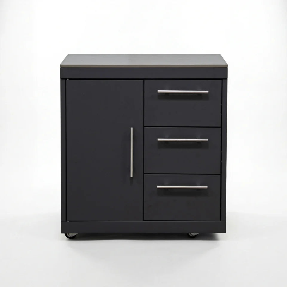 Riley Outdoor Kitchen Cupboard &amp; Drawer Modular Unit - Graphite Grey