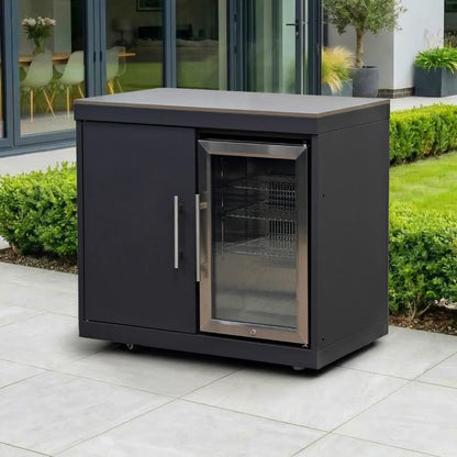 Riley Outdoor Kitchen Fridge &amp; Cupboard Modular Unit - Graphite Grey