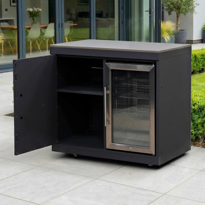 Riley Outdoor Kitchen Fridge &amp; Cupboard Modular Unit - Graphite Grey