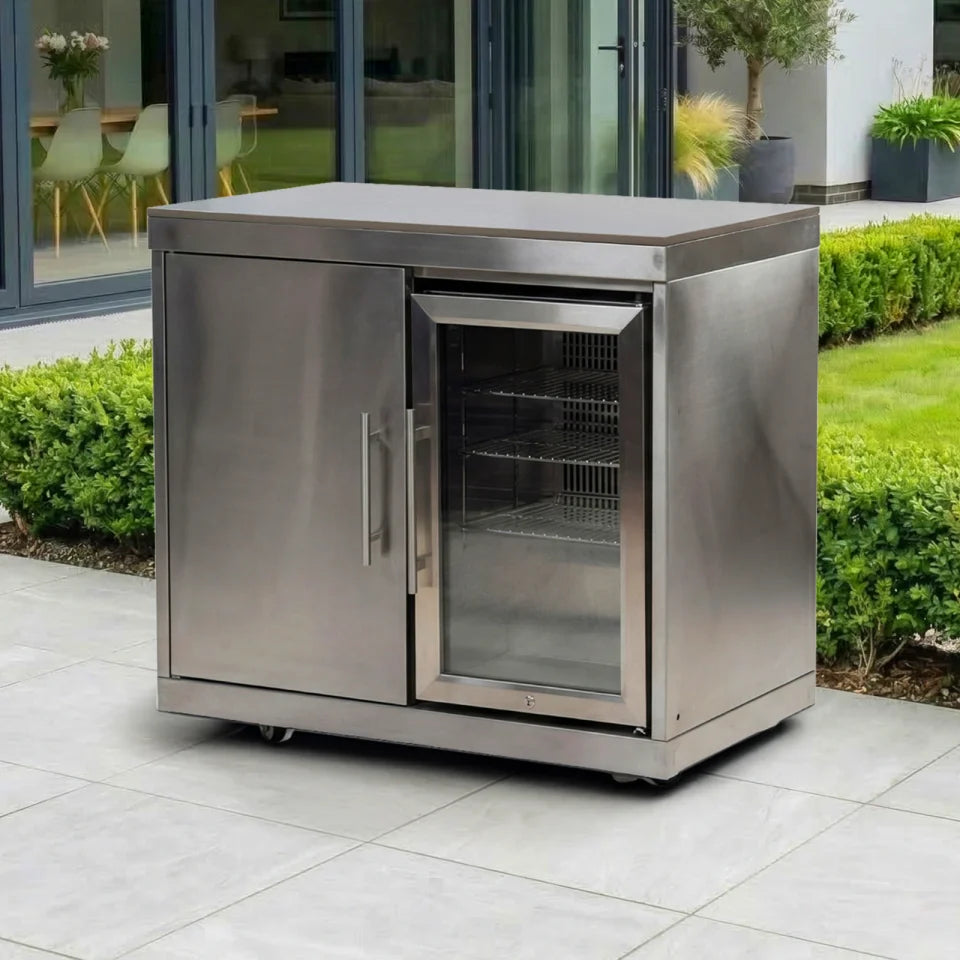 Stanley Outdoor Kitchen Fridge &amp; Cupboard Modular Unit - Stainless Steel