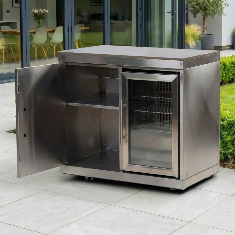 Stanley Outdoor Kitchen Fridge &amp; Cupboard Modular Unit - Stainless Steel