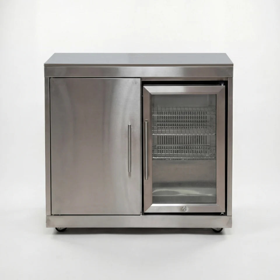 Stanley Outdoor Kitchen Fridge &amp; Cupboard Modular Unit - Stainless Steel