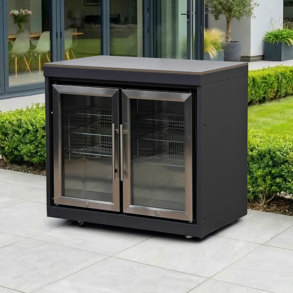 Riley Outdoor Kitchen Double Fridge Unit - Graphite Grey