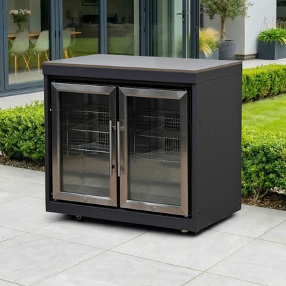 Riley Outdoor Kitchen Double Fridge Unit - Graphite Grey