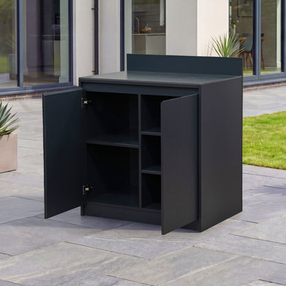 Oakley Outdoor Kitchen Double Cupboard Modular Unit - Graphite Grey