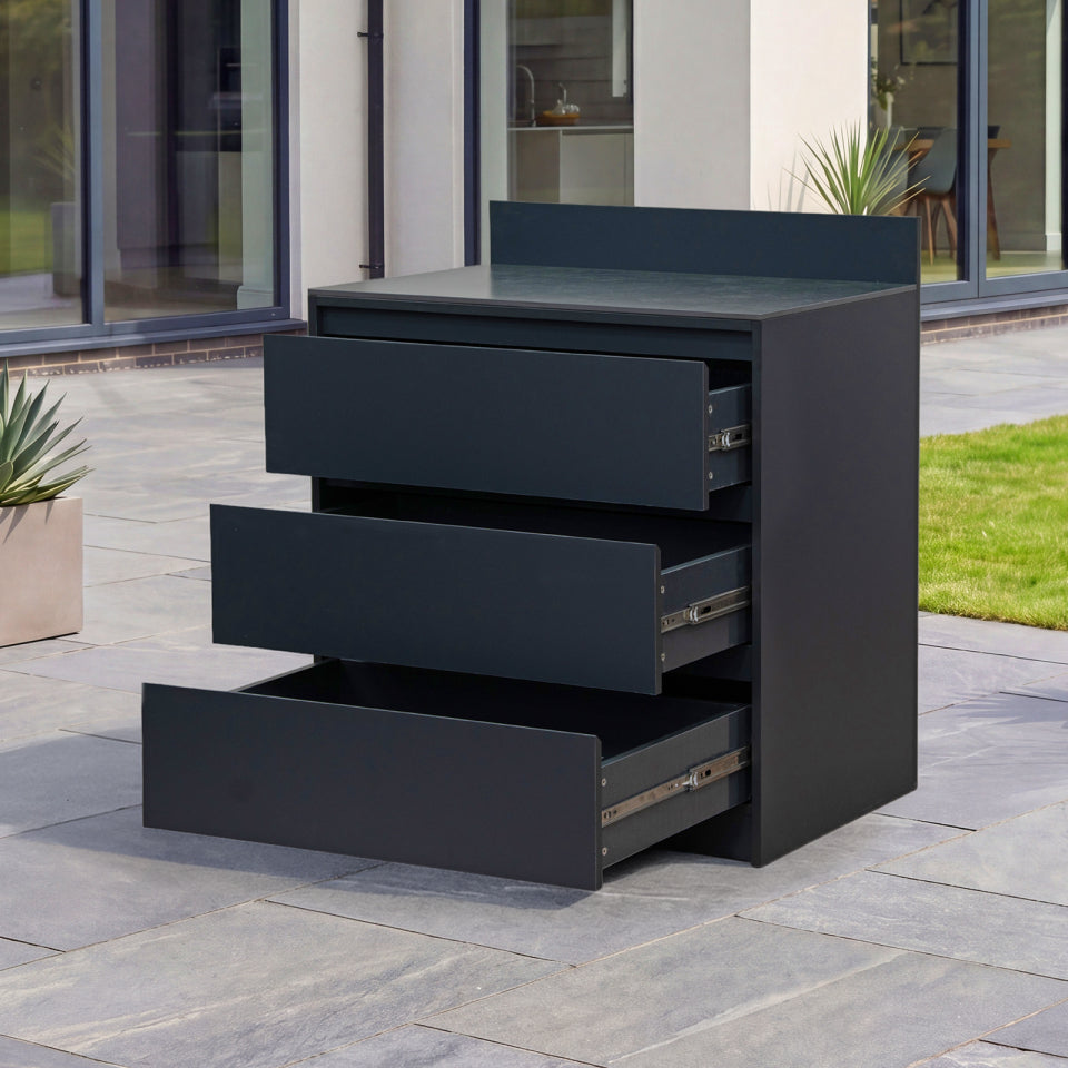 Oakley Outdoor Kitchen Triple Drawer Modular Unit - Graphite Grey