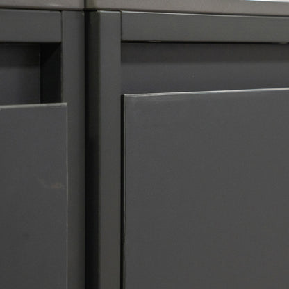 Oakley Outdoor Kitchen Fridge &amp; Cupboard Modular Unit - Graphite Grey