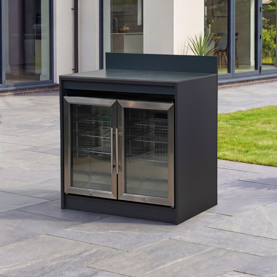 Oakley Outdoor Kitchen Double Fridge Modular Unit - Graphite Grey
