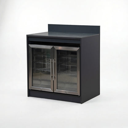 Oakley Outdoor Kitchen Double Fridge Modular Unit - Graphite Grey