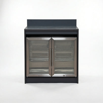 Oakley Outdoor Kitchen Double Fridge Modular Unit - Graphite Grey