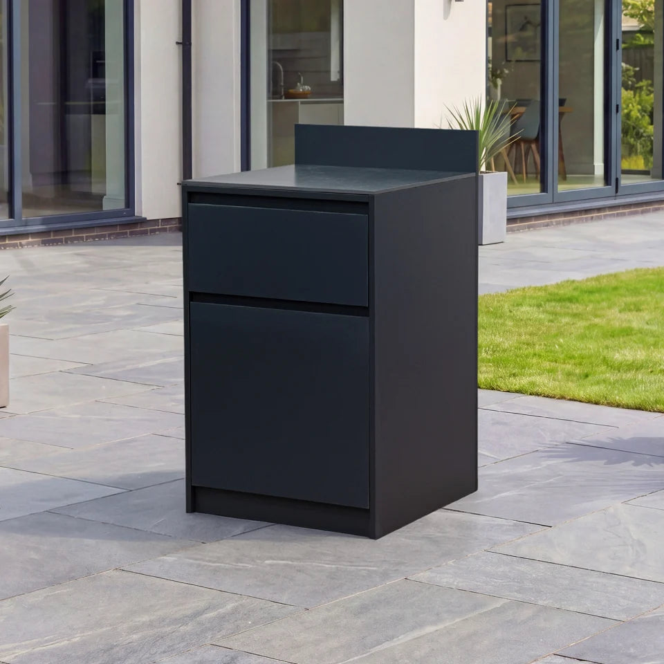 Oakley Outdoor Kitchen Drawer &amp; Cupboard Modular Unit - Graphite Grey