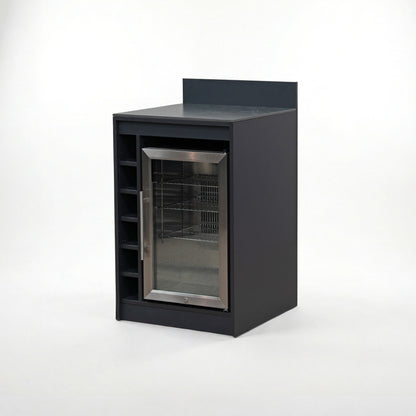 Oakley Outdoor Kitchen Wine Rack &amp; Fridge Modular Unit - Graphite Grey