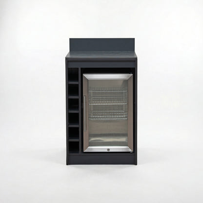 Oakley Outdoor Kitchen Wine Rack &amp; Fridge Modular Unit - Graphite Grey