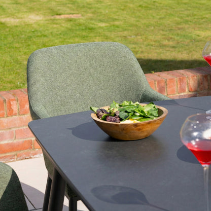Ally 8 Seat All Weather Fabric Aluminium Dining Set - Rectangular Table in Green