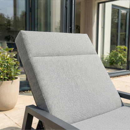 Vogue Aluminium Sun Lounger Set of 2 and Side Table in Graphite Grey