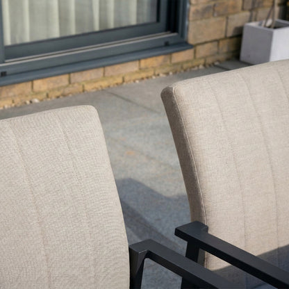 Ralph 8 Seat All Weather Fabric Aluminium Dining Set - Rectangular Table in Oatmeal
