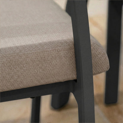 Leah 4 Seat Square Aluminium Dining Set in Graphite Grey
