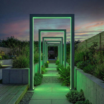 Legacy PergolArch Aluminium RGBW LED Garden Archway in Graphite Grey - 1.5m with Power Pack