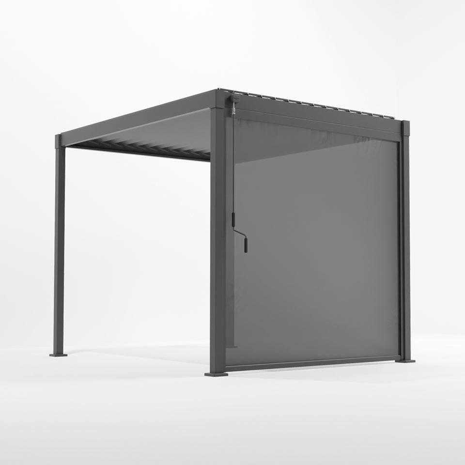 Shadow Texteline Side Screen - 2.4m in Graphite Grey