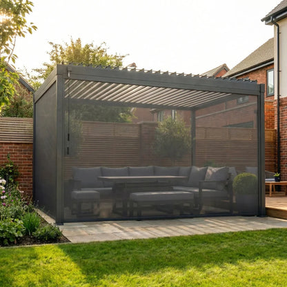 Shadow Texteline Side Screen - 3.0m in Graphite Grey