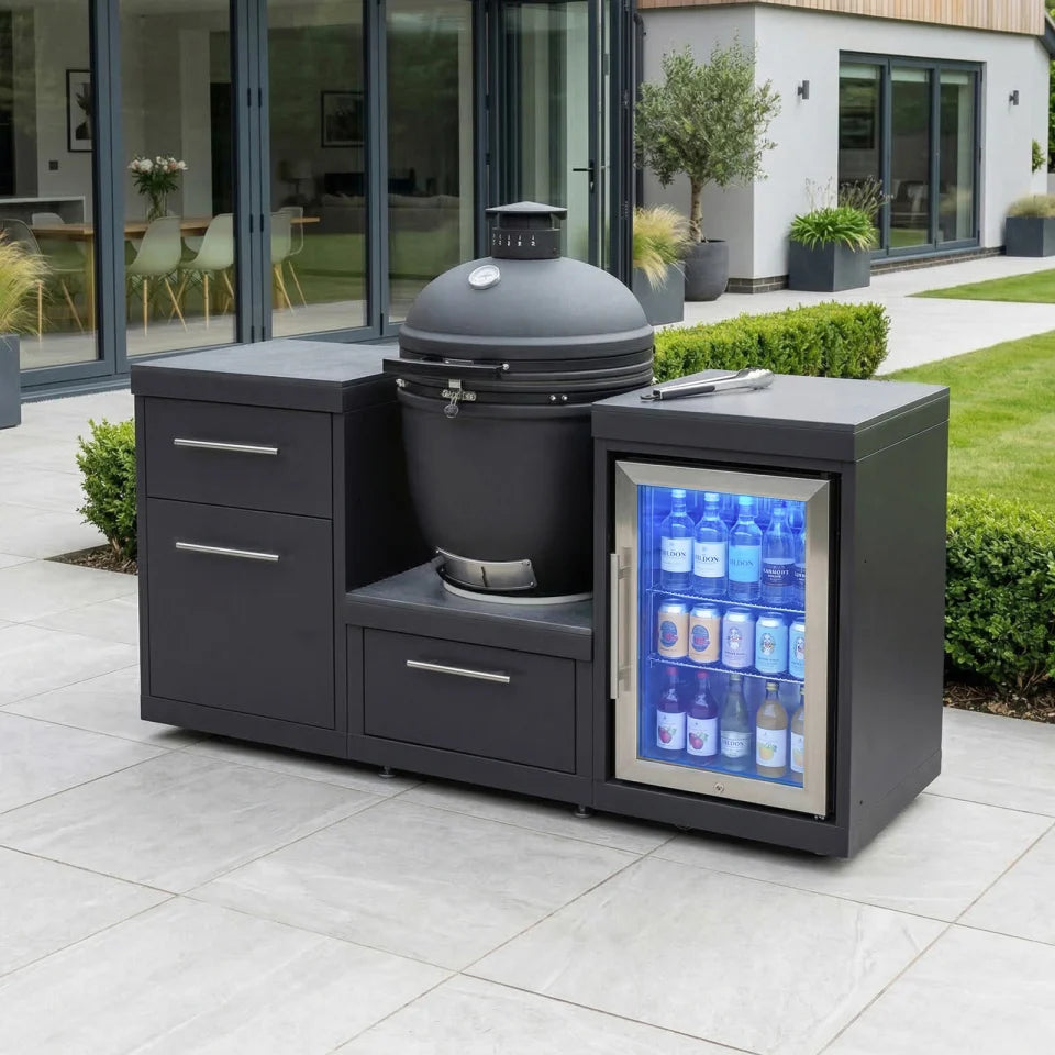 Riley Straight Outdoor Kitchen Kamado Charcoal BBQ K1620-A - Graphite Grey