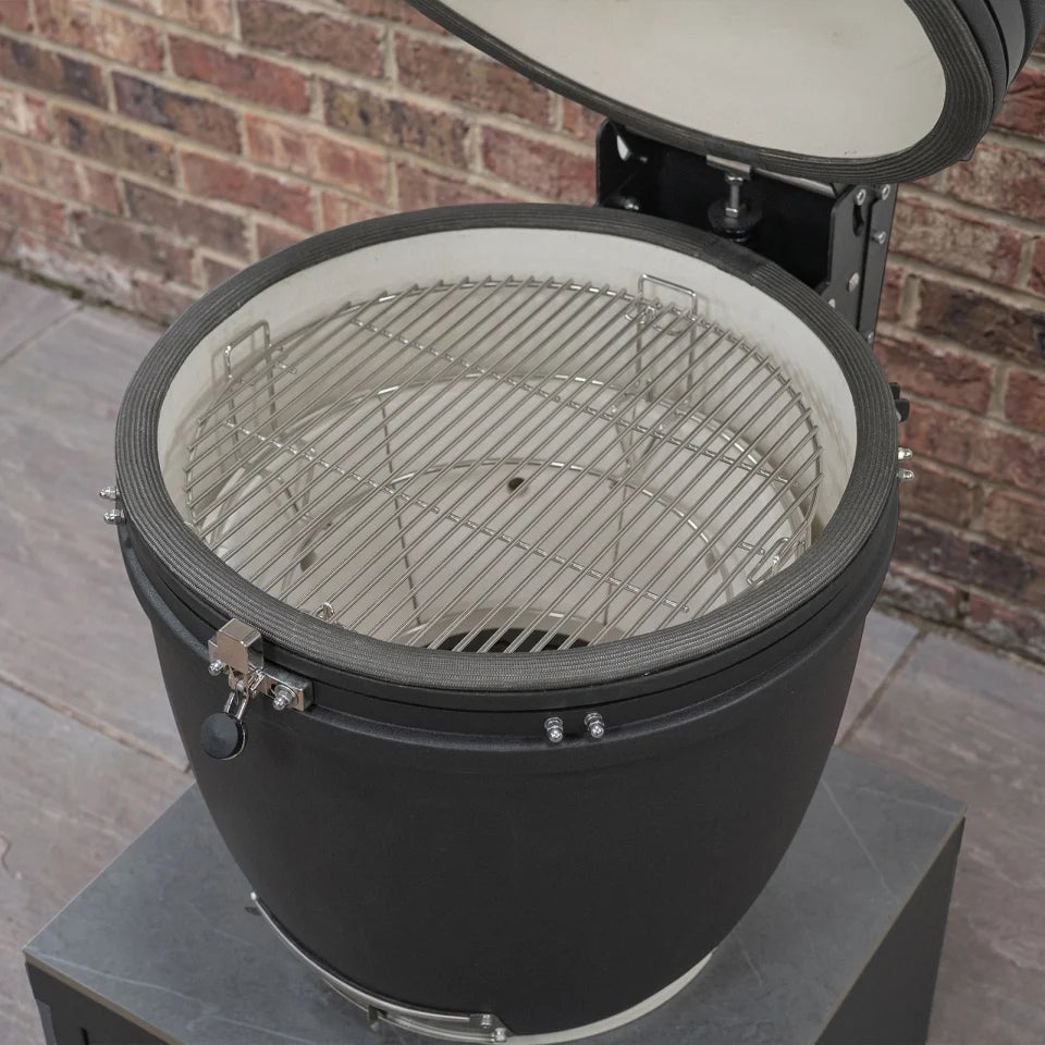 Riley Straight Outdoor Kitchen Kamado Charcoal BBQ K2073-B - Graphite Grey
