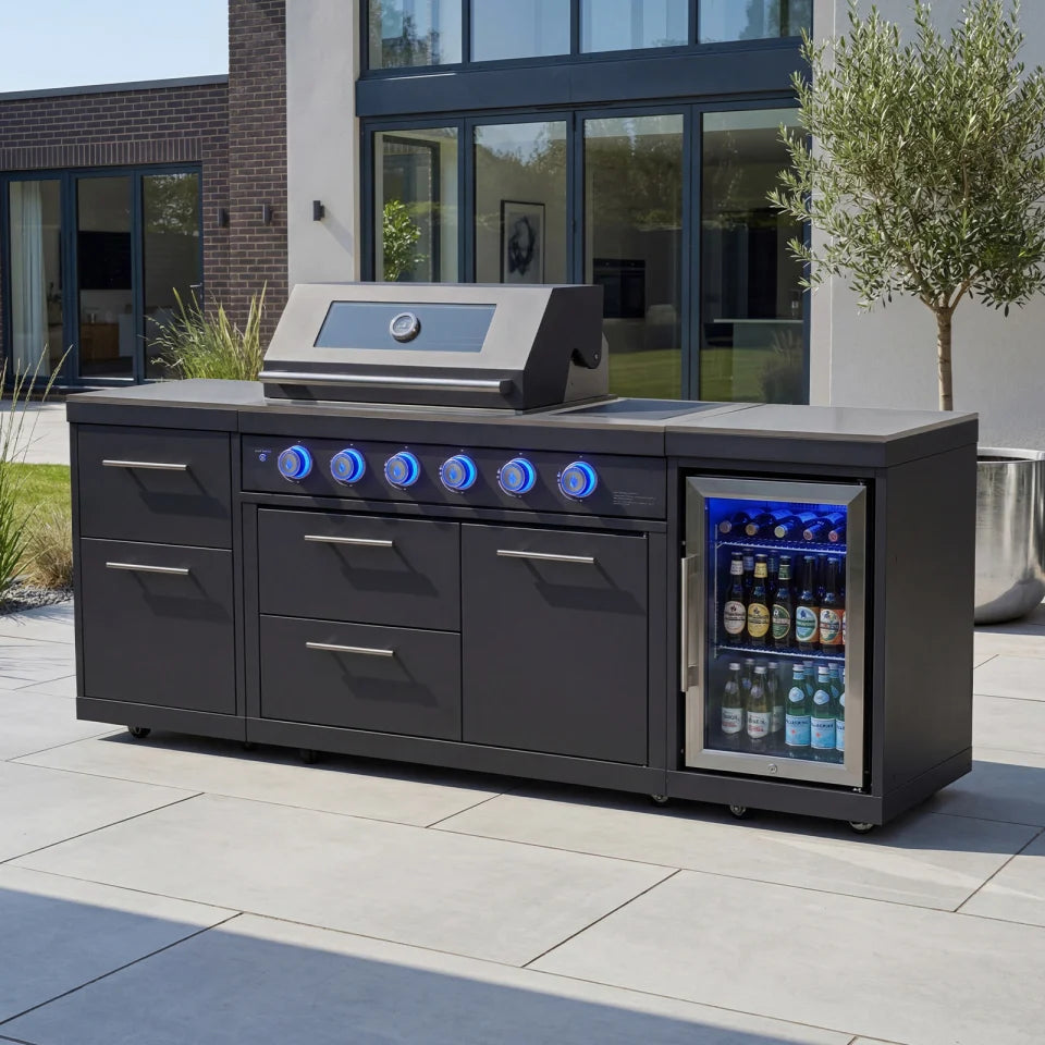 Riley Straight Outdoor Kitchen 4 Burner Gas BBQ S2188-A - Graphite Grey