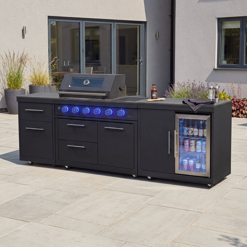 Riley Straight Outdoor Kitchen 4 Burner Gas BBQ S2641-A - Graphite Grey