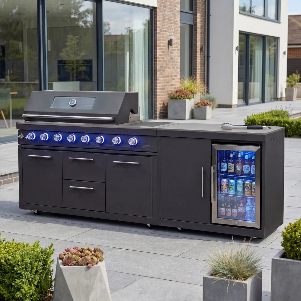 Riley Straight Outdoor Kitchen 6 Burner Gas BBQ S2131-A - Graphite Grey